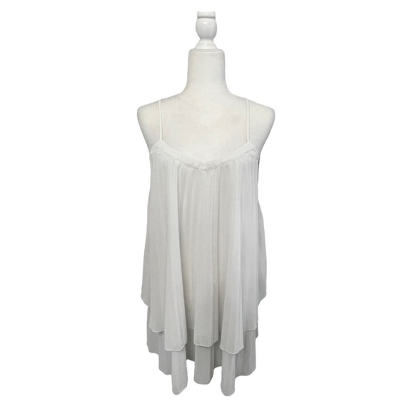 Zara Pleated Sheer Double Layered Spaghetti Strap Adjustable Top - Size XS - Picture 4 of 7